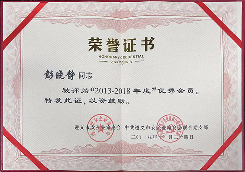 優(yōu)秀會(huì)員榮譽(yù)證書